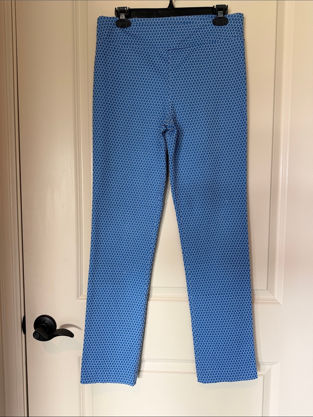 Margaret M Blue and White Textured Knit Top